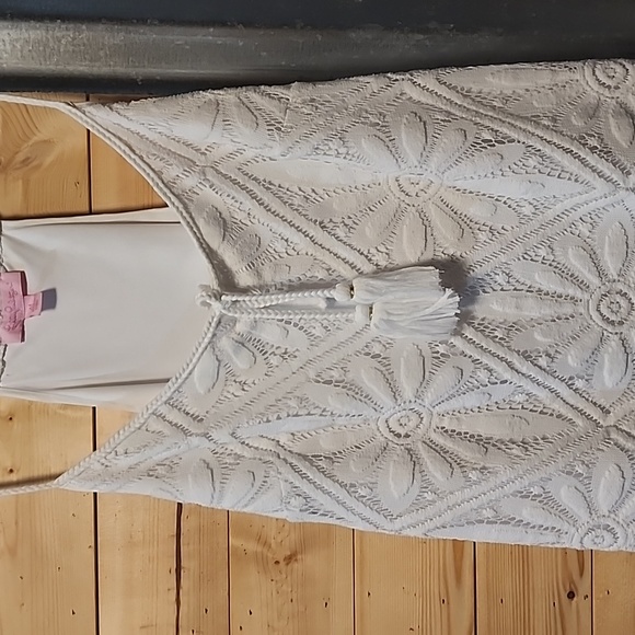 Lilly Pulitzer Delray Diamond Lace Dusk Dress Resort White Sz Medium - Picture 3 of 9